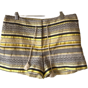 ANN Taylor Loft striped cotton blend shorts with drawstring.  Size 12.